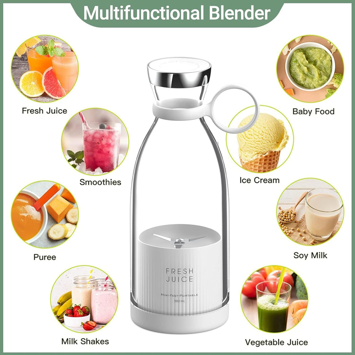 Sipora™ Portable Blender Bottle – Fresh Smoothies Anywhere