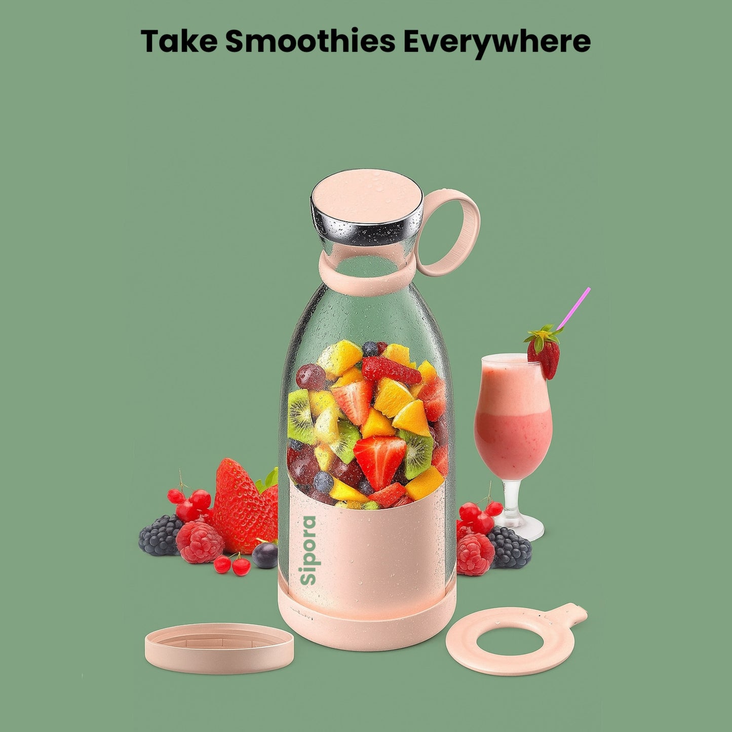 Sipora™ Portable Blender Bottle – Fresh Smoothies Anywhere